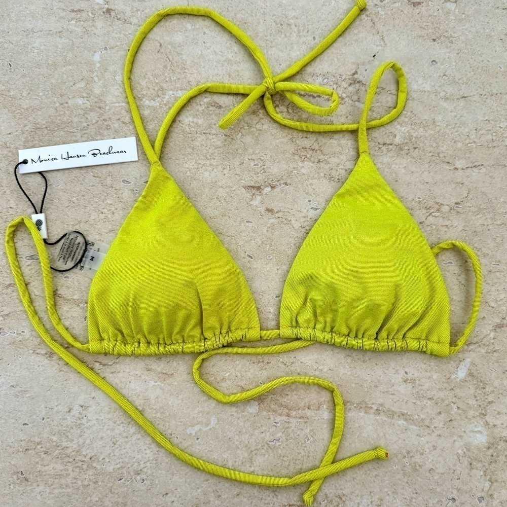 NWT!! Monica Hansen Green Swim Top, Shimmer, Size M
